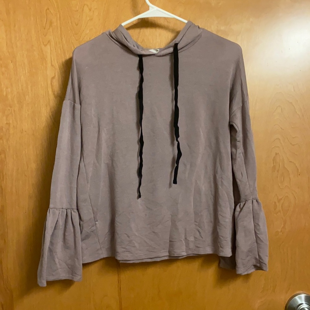 Purple Hoodie with Trumpet Sleeves